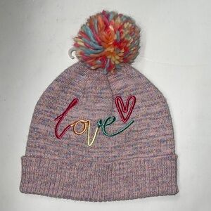 Girl’s “LOVE” purple /beenie hat